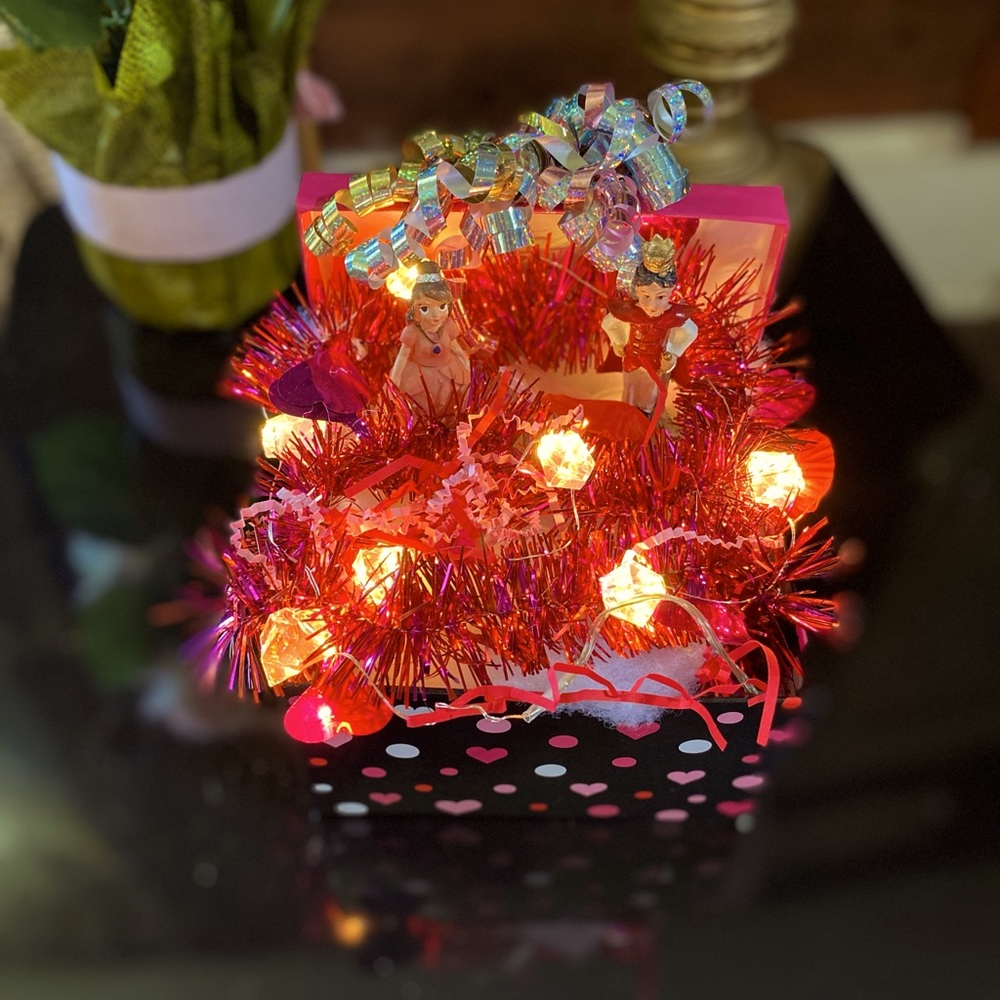 Home decor, light up prince and princess night light box.